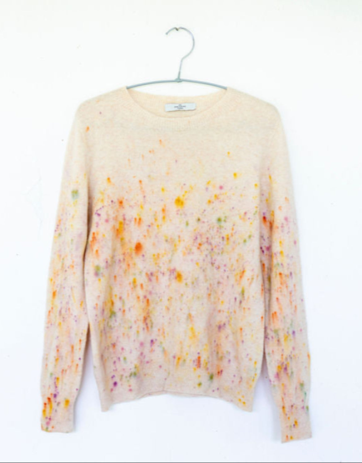Ladies Classic Hand-Painted Merino Wool sweater in Plum and plough