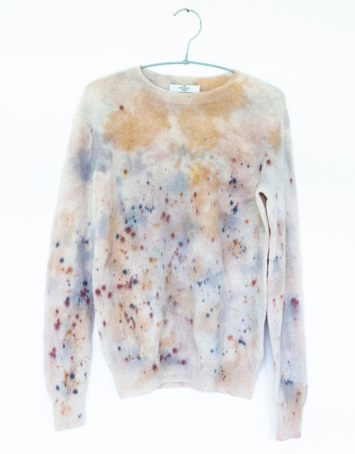 Ladies Classic Hand-Painted Merino Wool sweater in Plum and plough