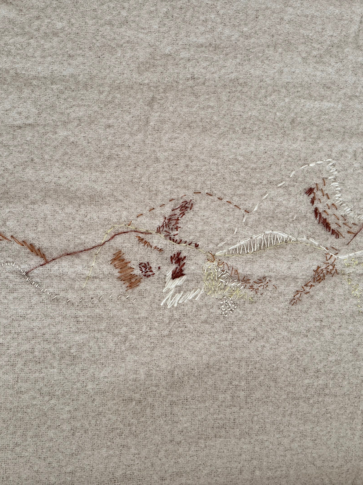 Hand Embroidered Kid Mohair Blanket
