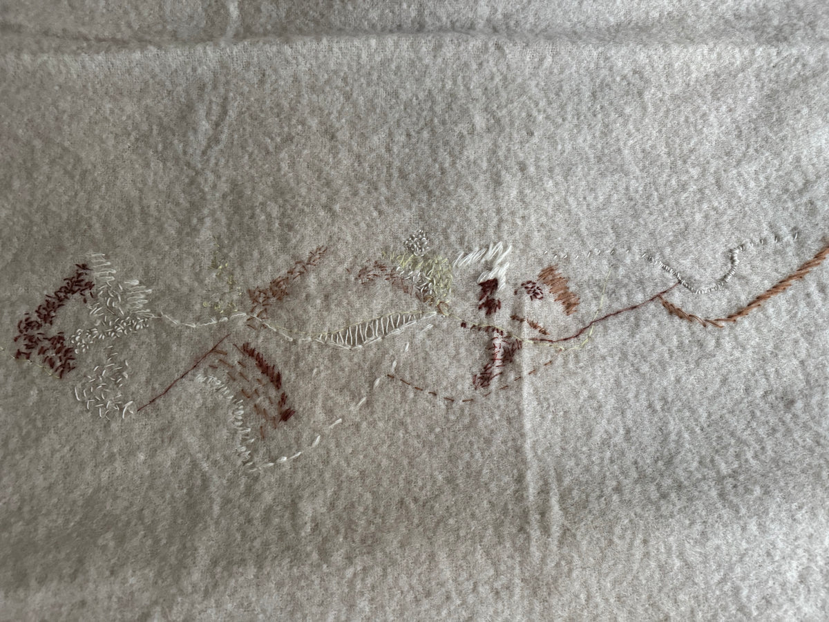 Hand Embroidered Kid Mohair Blanket